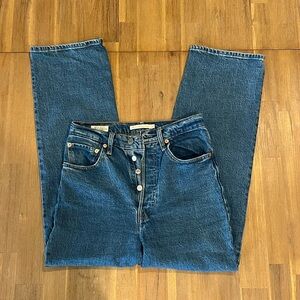 Levi's Rib Cage Straight Ankle Blue Jeans